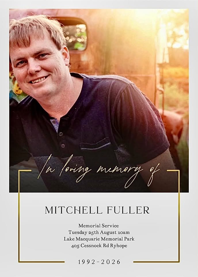 Mitch Fuller, Funeral Obituary Newcastle, Australia Death- Has Died